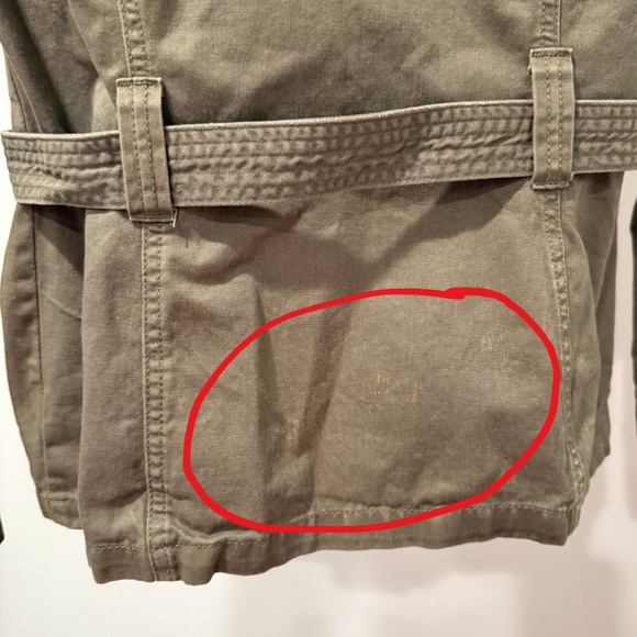 FRENCH CUFF Utility Jacket Embroidered Floral Belt Pre-Loved Olive Green Size S - Picture 9 of 10
